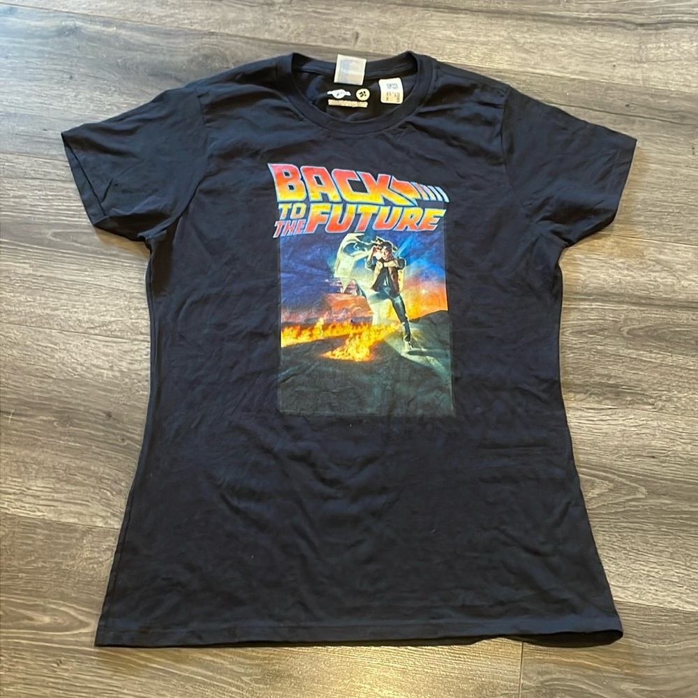 💚Back to the Future black T-Shirt. Universal Studios Tag states female small
